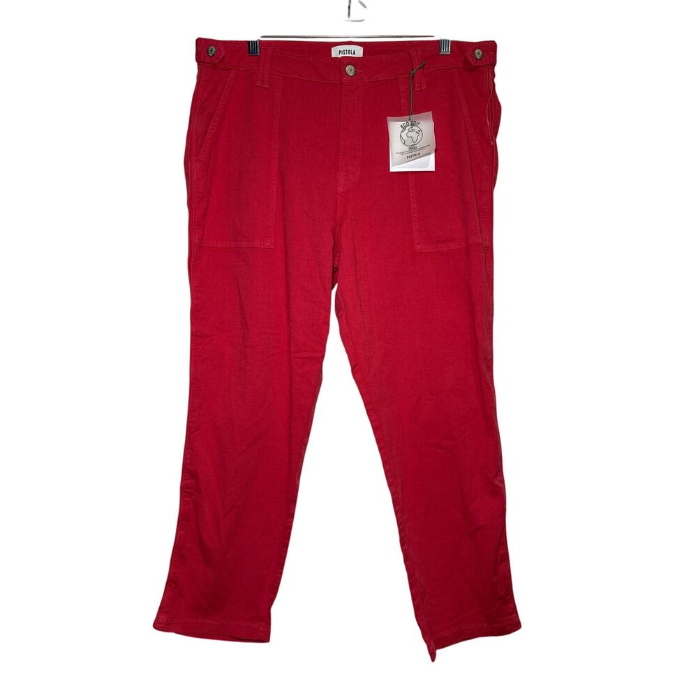 NWT Pistola erin high rise utility crop pants‎ womens 33 classic preppy